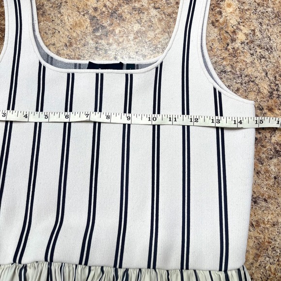 Theory Off White Midi Striped Dress Size M - Picture 10 of 13